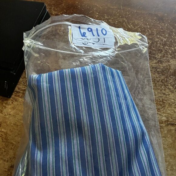 Polo Ralph Lauren Shirt Mens L 16.5 Curham Fit Oxford Button Down Blue Stripe - Picture 8 of 9